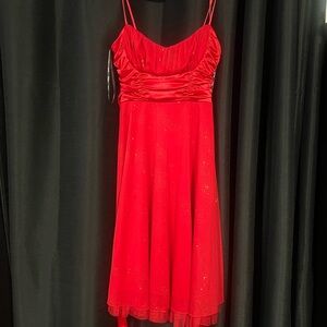 XOXO Red Satin Slip Dress